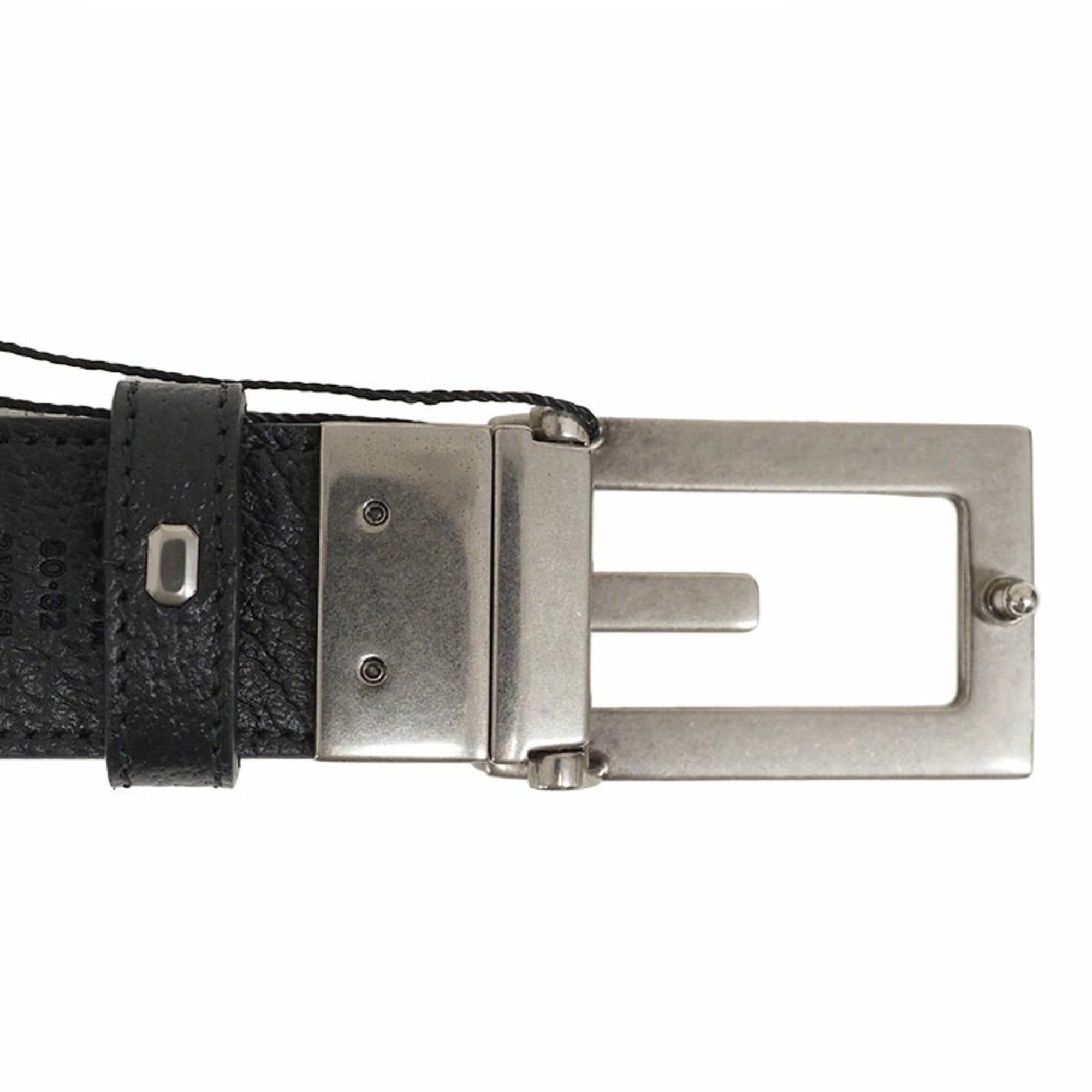 Gucci Square G Buckle Reversible Belt 35mm 80cm Black Men's 26974 Leather GUCCI