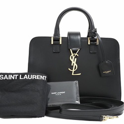 YSL SAINT LAURENT Baby Cabas Handbag Black 568853 Leather Women's