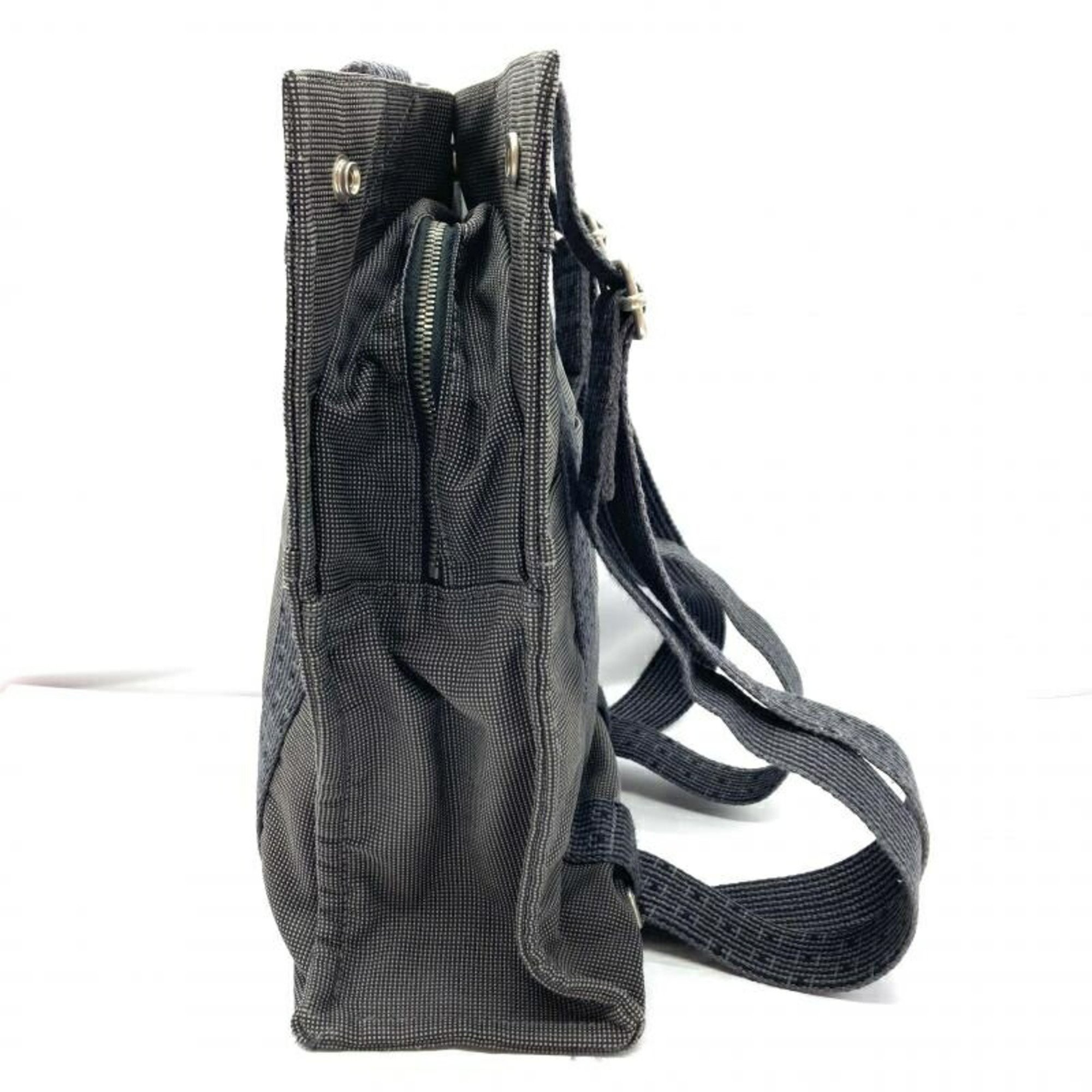 HERMES Air Line Ad MM Backpack Hermes Black x Grey Tote Handbag