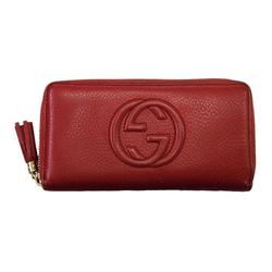 GUCCI Soho Long Wallet for Men and Women, Round, Red, 308004