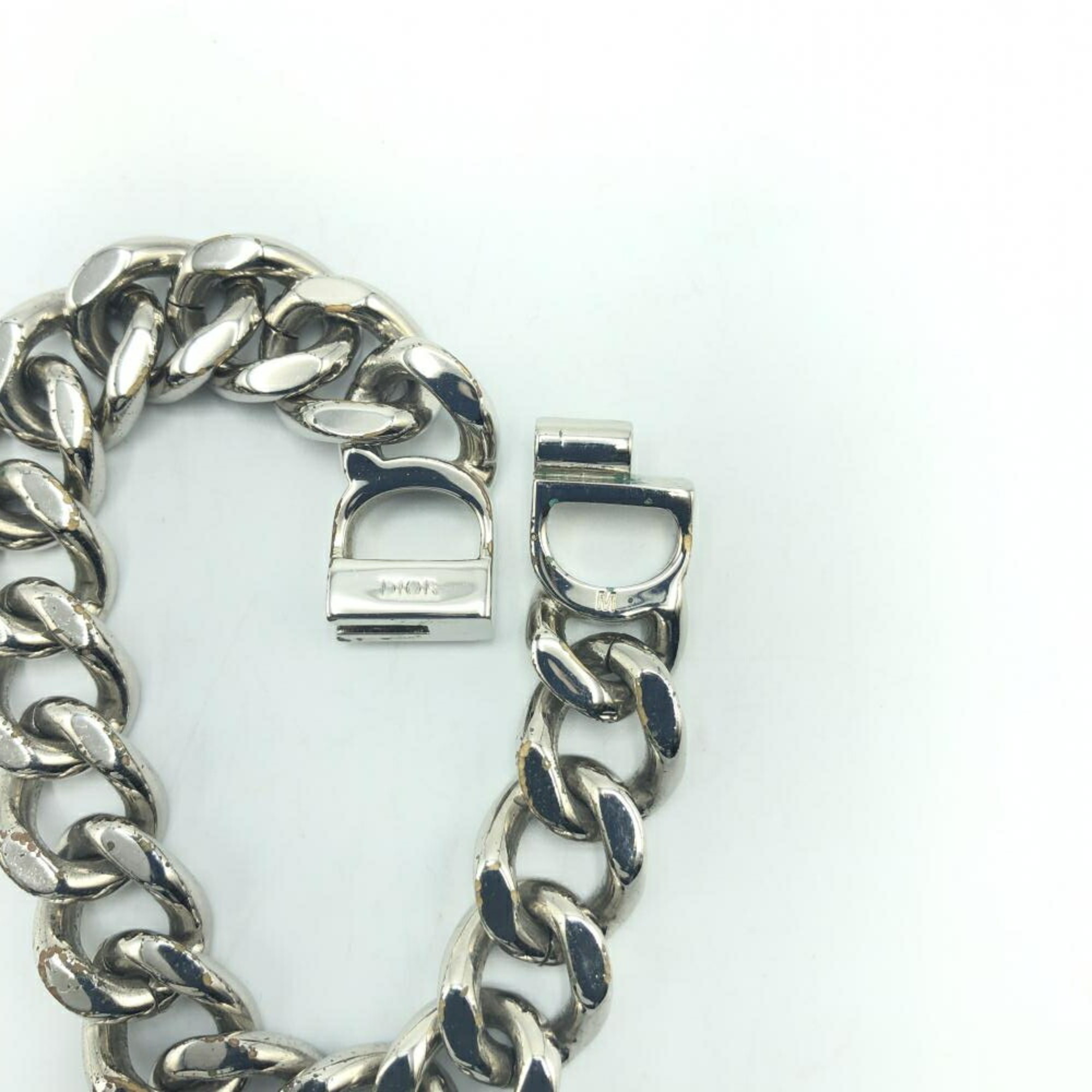 Christian Dior CD Icon Chain Link Bracelet Silver