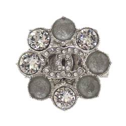 CHANEL Flower motif Coco mark ring silver B16V