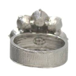 CHANEL Flower motif Coco mark ring silver B16V