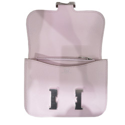 HERMES Constance wallet, coin case, mauve pale/silver hardware, evercolor, B stamp, men's, women's, compact