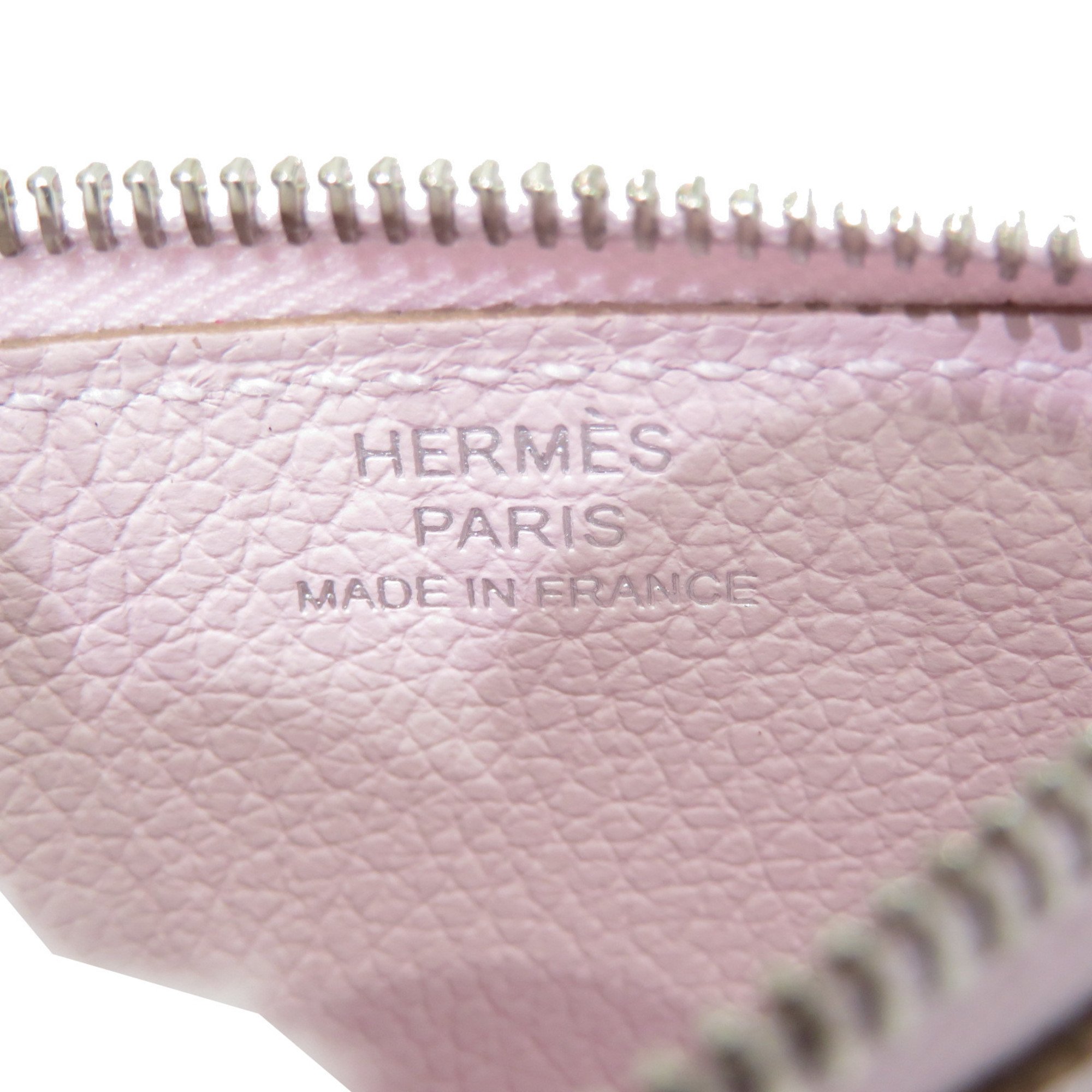 HERMES Constance wallet, coin case, mauve pale/silver hardware, evercolor, B stamp, men's, women's, compact