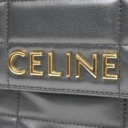 CELINE Matelasse Chain Shoulder Bag Black Calfskin A287 Women's Men's