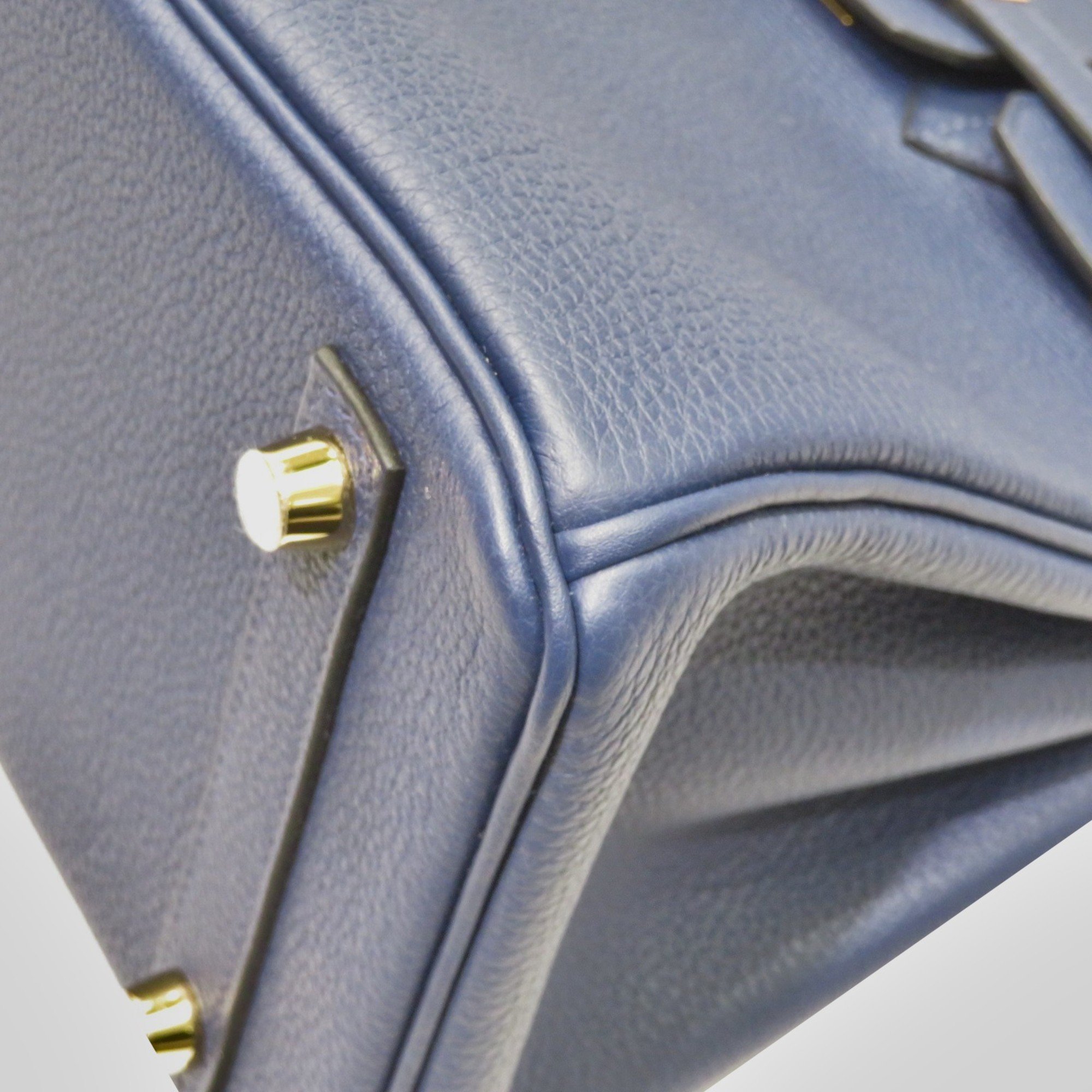 HERMES Hermes Birkin 25 Handbag Blue Navy G Hardware Togo W Engraved Women's Men's Leather
