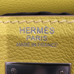 HERMES Kelly 32 Handbag Lime Silver Hardware Evercolor D Stamp A368 Women's Men's