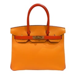 HERMES Hermes Birkin 30 Handbag Jaune D'or Orange Epson A Engraved Women's Men's