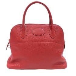 HERMES Bolide 31 handbag, Rouge Garance, silver hardware, Taurillon Clemence, Q stamp, for women and men