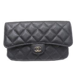 CHANEL Chanel Chain Wallet AP2096 Shoulder Bag Black/SG Hardware Caviar Skin Women's Men's