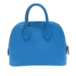 HERMES Bolide Handbag Blue Zanzibar Silver Hardware Evercolor B Stamp A323 Women's Men's Leather
