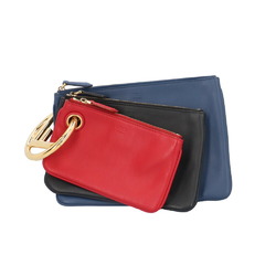 FENDI Triplet Clutch Bag Leather 8BS001 A0NL 179 0059 Multicolor Women's