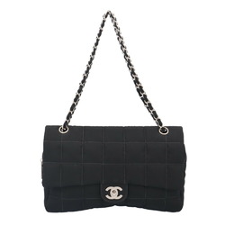 Chanel Chocobar Shoulder Bag Nylon Black Women's CHANEL Chain