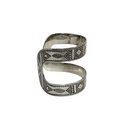 HERMES Touareg Silver 925 Bangle Bracelet for Men and Women, 17900