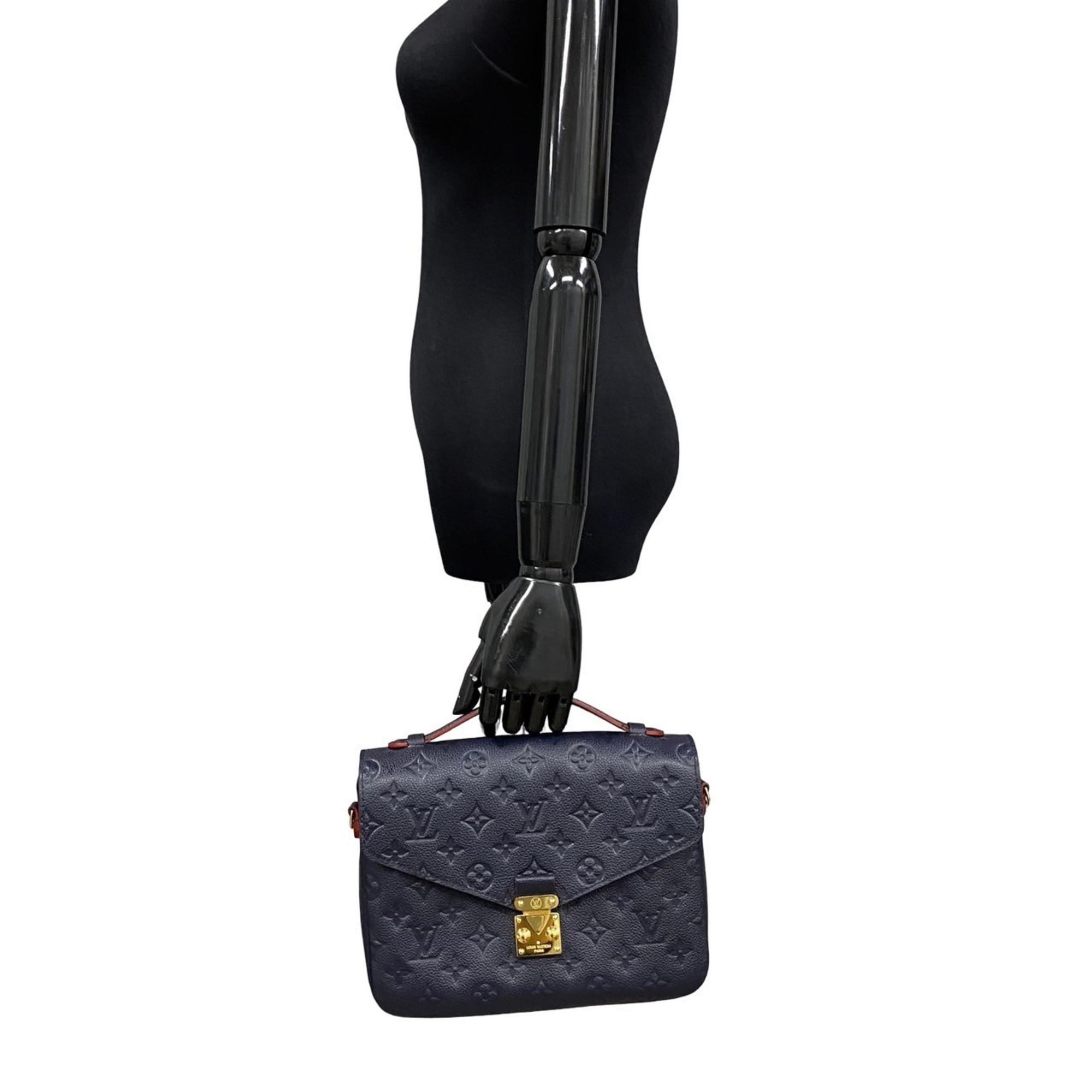 LOUIS VUITTON Louis Vuitton Pochette Metis MM Monogram Empreinte 2way Handbag Shoulder Bag Navy 69739