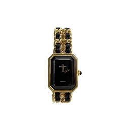 CHANEL Premiere Medium Quartz Leather Watch for Women Gold Black 22615