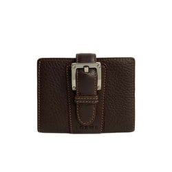 LOEWE Belt with Leather Hardware Box-Shaped Wallet/Coin Case, Coin Purse, Wallet, Brown, 15671