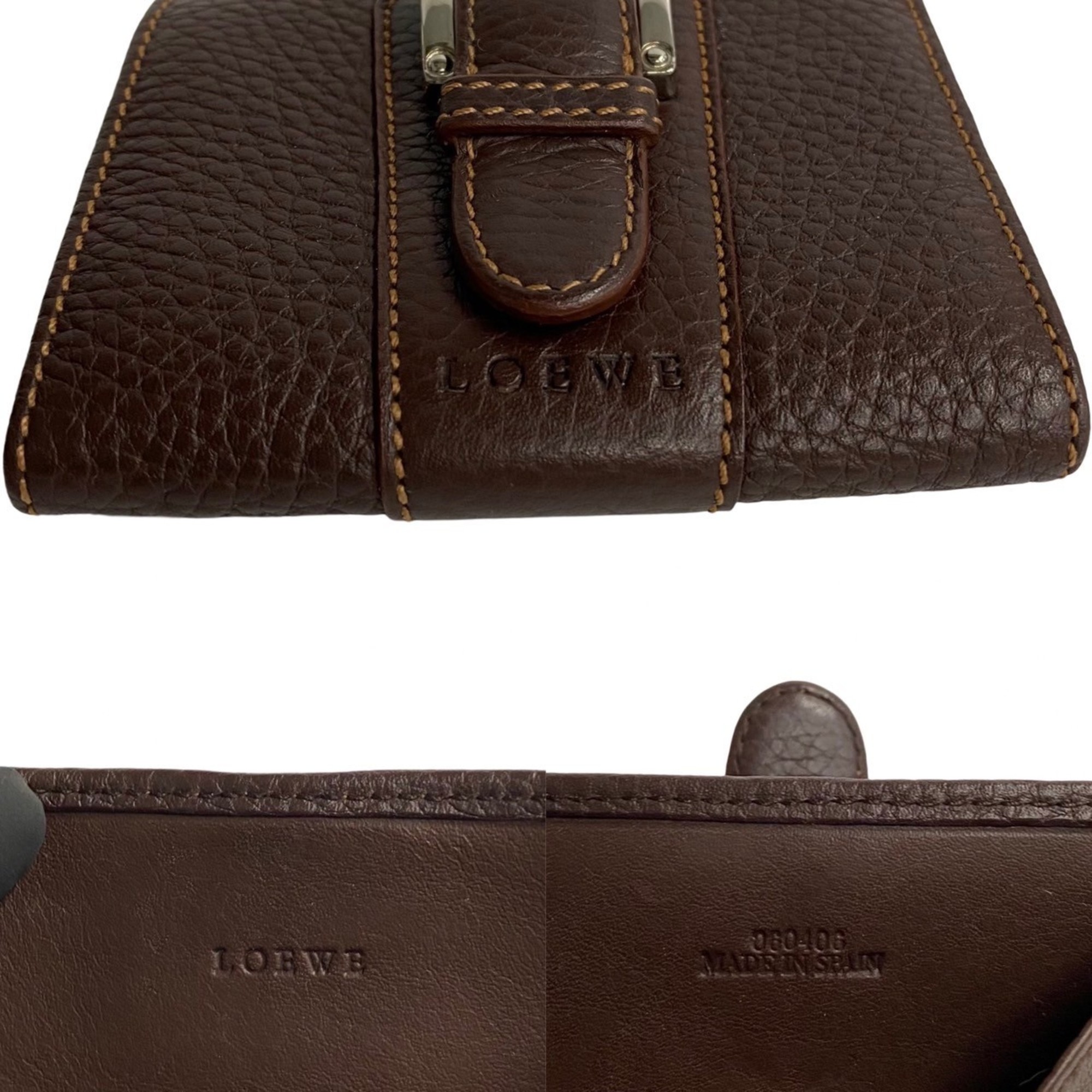 LOEWE Belt with Leather Hardware Box-Shaped Wallet/Coin Case, Coin Purse, Wallet, Brown, 15671