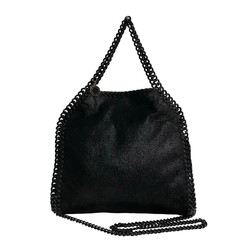 Stella McCartney Falabella Leather Chain 2way Handbag Shoulder Bag Black 77279