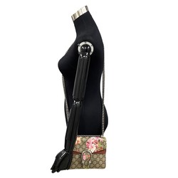 GUCCI Dionysus GG Supreme Flora Flower Leather Chain 2way Semi Shoulder Bag Brown 74177