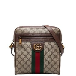 Gucci GG Supreme Sherry Line Shoulder Bag 547926 Brown Beige PVC Leather Women's GUCCI
