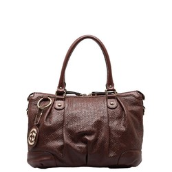 Gucci Diamante Sukey Handbag 247902 Brown Canvas Leather Women's GUCCI