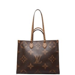 Louis Vuitton Monogram Reverse Giant On-the-Go GM Handbag Shoulder Bag M44576 Brown PVC Leather Women's LOUIS VUITTON