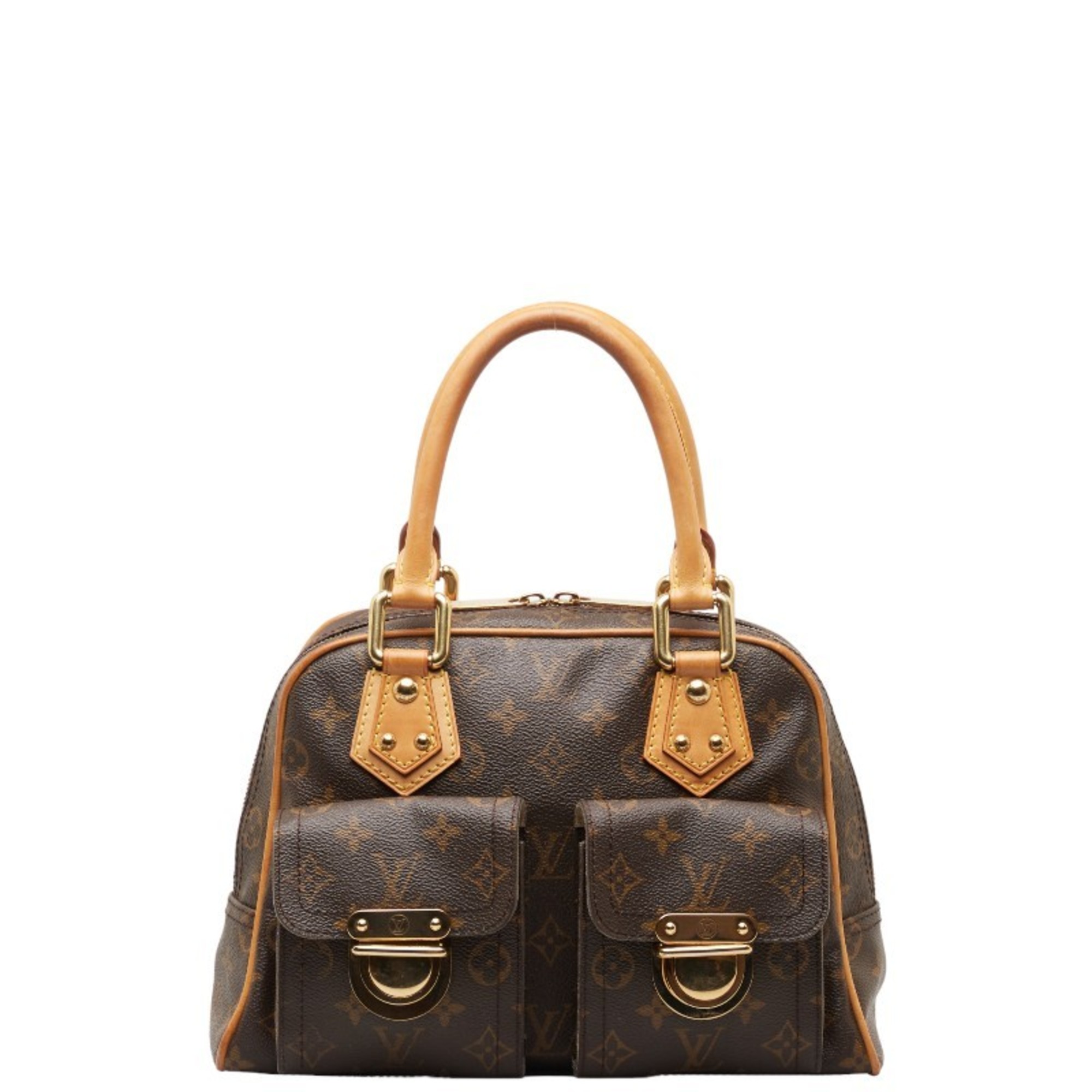 Louis Vuitton Monogram Manhattan PM Handbag M40026 Brown PVC Leather Women's LOUIS VUITTON