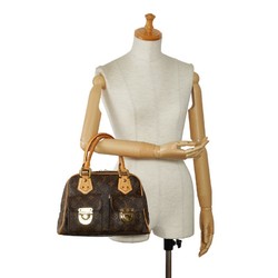 Louis Vuitton Monogram Manhattan PM Handbag M40026 Brown PVC Leather Women's LOUIS VUITTON