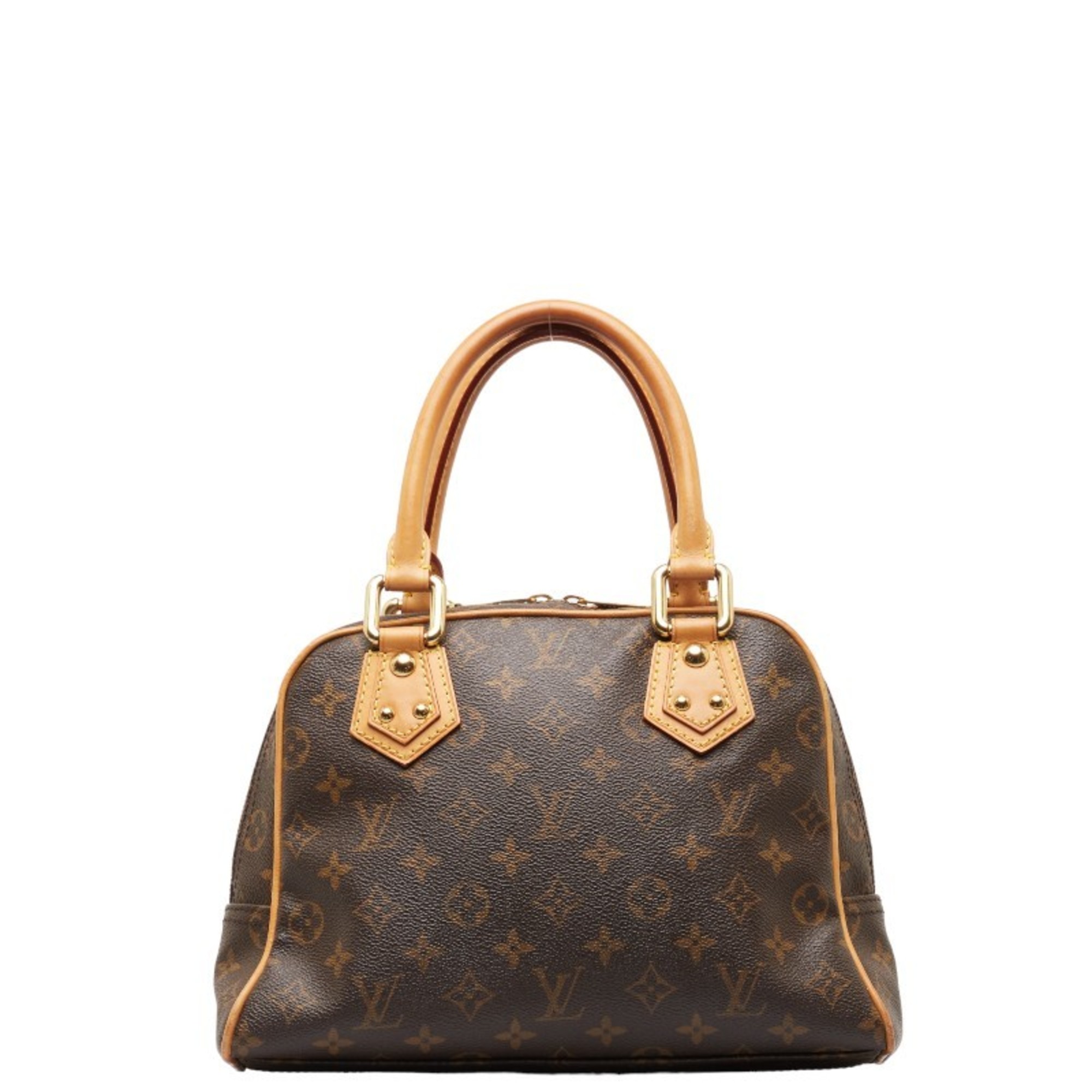 Louis Vuitton Monogram Manhattan PM Handbag M40026 Brown PVC Leather Women's LOUIS VUITTON