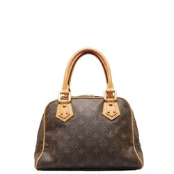 Louis Vuitton Monogram Manhattan PM Handbag M40026 Brown PVC Leather Women's LOUIS VUITTON