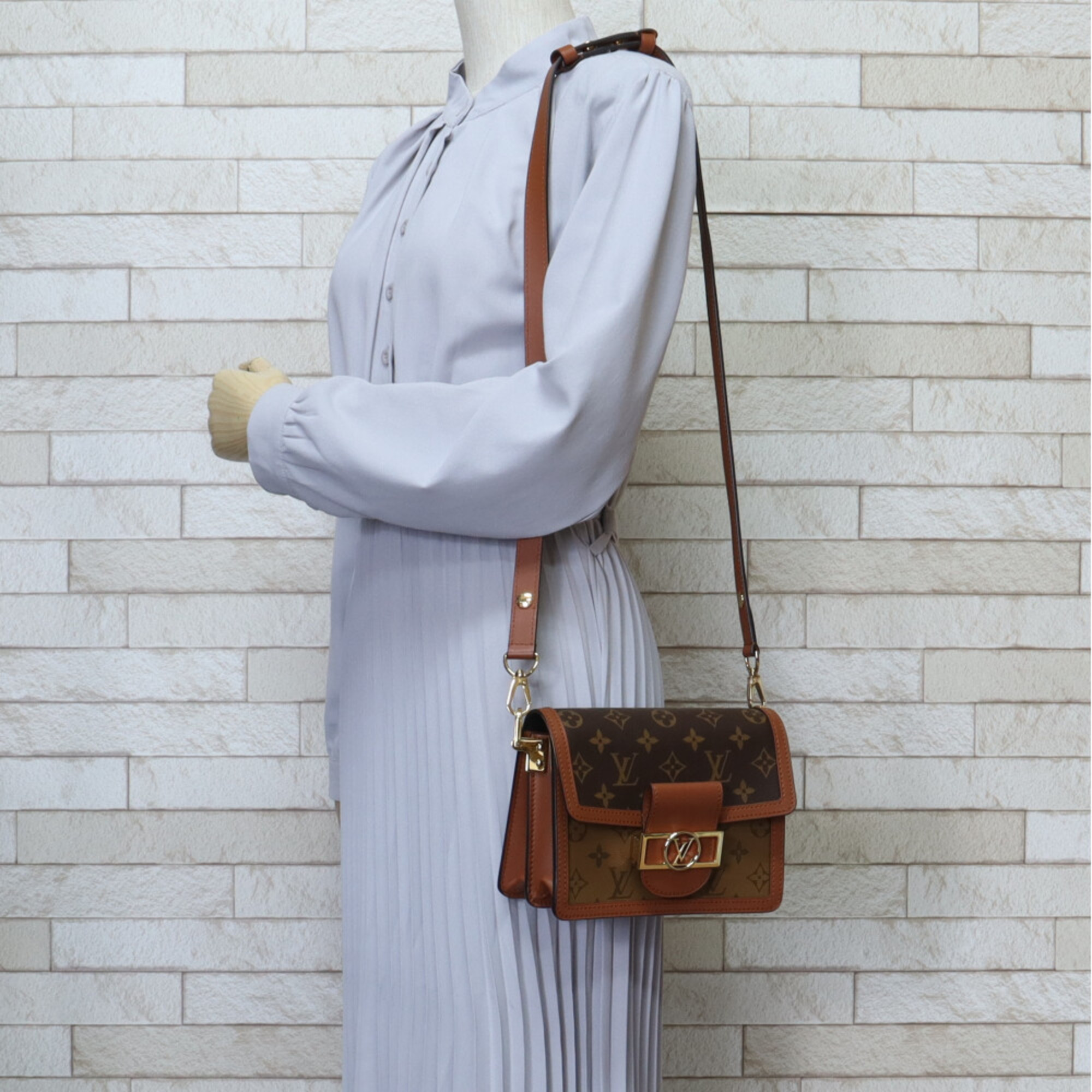 Louis Vuitton Dauphine MINI Monogram Reverse Shoulder Bag M45959 Brown Women's LOUIS VUITTON