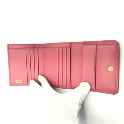 PRADA Saffiano Tri-fold Wallet Pink Prada