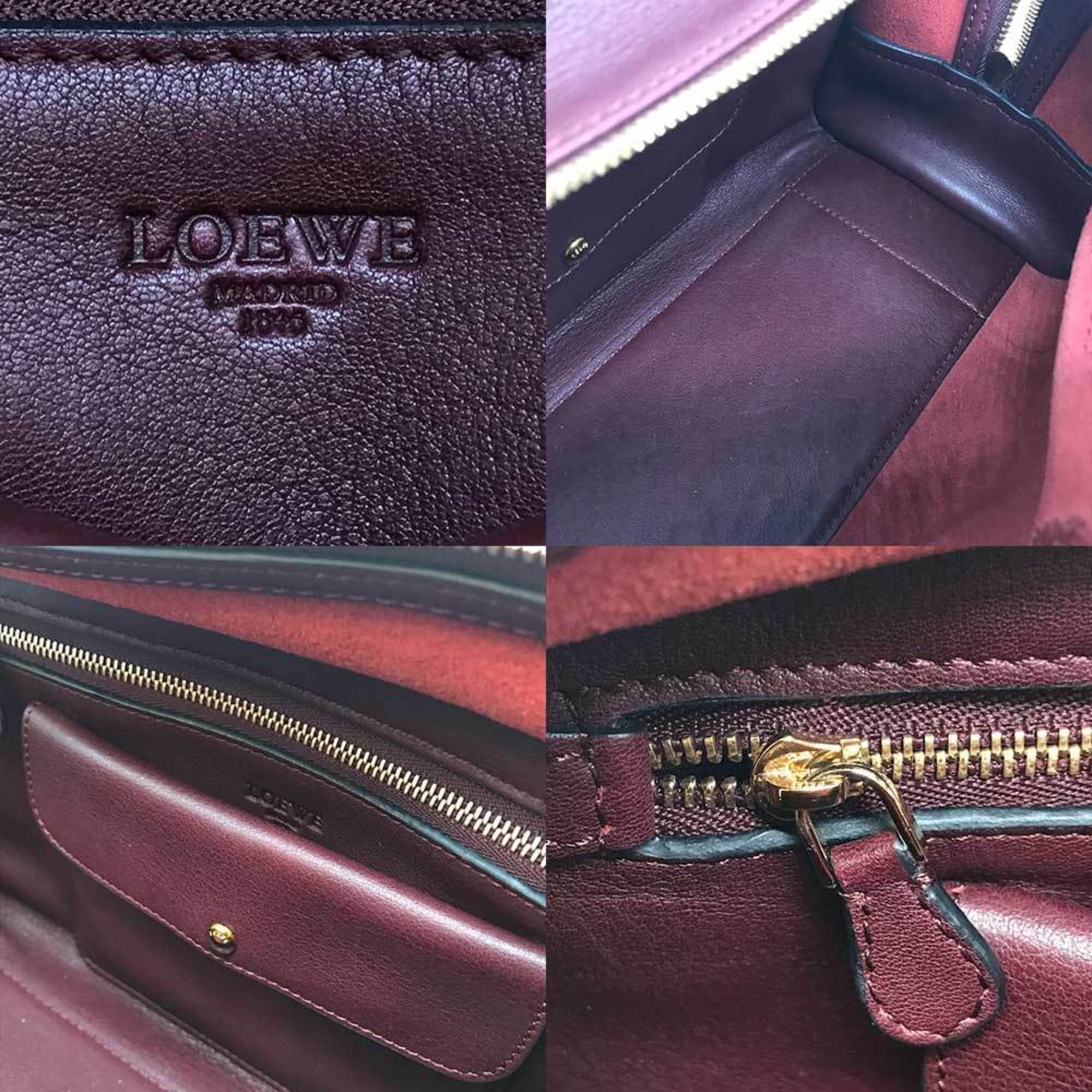 LOEWE Amazona 28 Anagram Handbag Leather Bordeaux