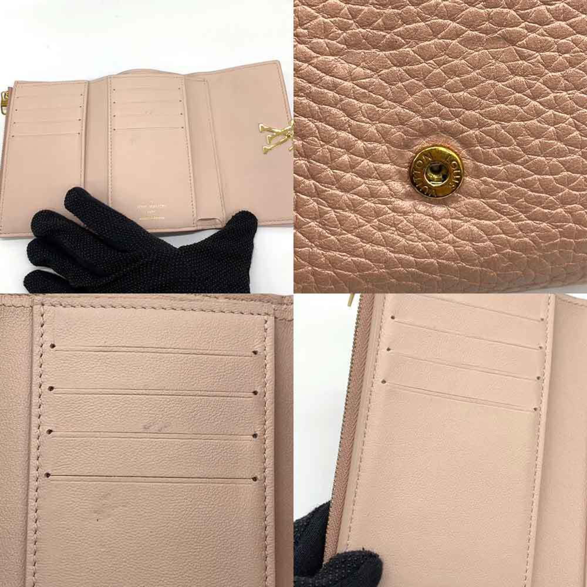 Louis Vuitton Wallet Portefeuille Capucines Compact Metallic Baby Pink x Dusty Tri-fold LV Women's Taurillon Leather M80985 LOUISVUITTON