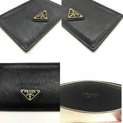 PRADA Business Card Holder/Card Case Leather Pass Black 1MC208