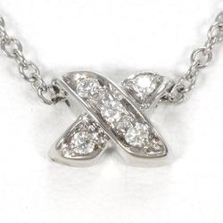 Tiffany Signature K18WG Necklace Diamond Total weight approx. 2.2g Approx. 41cm