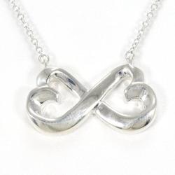 Tiffany Double Loving Heart Silver Necklace Total weight approx. 4.2g 42cm