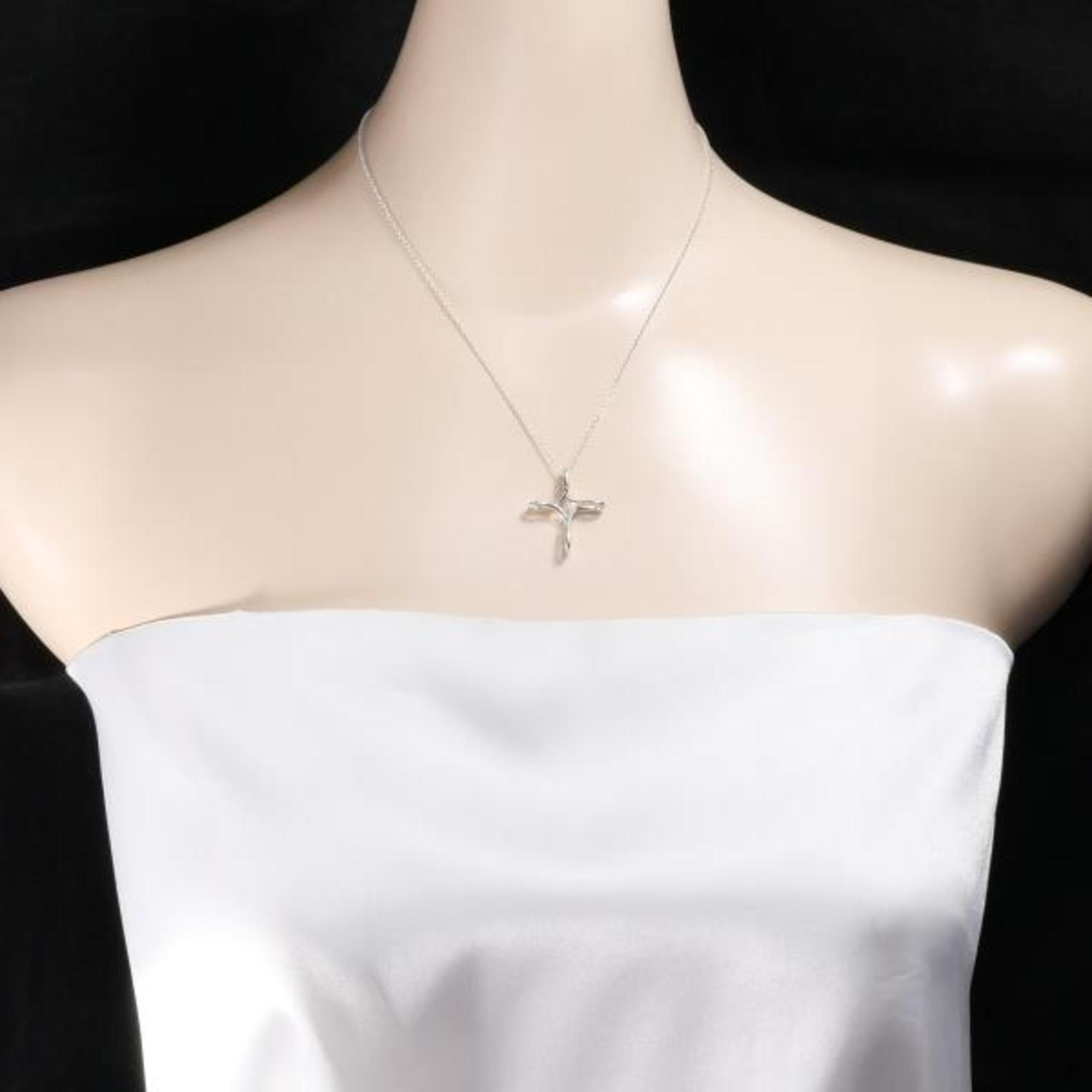 Tiffany Infinity Cross Silver Necklace Box Bag Total weight approx. 2.9g Approx. 40cm