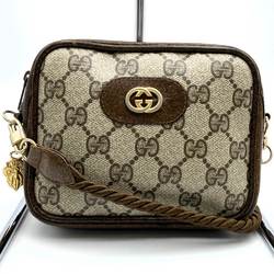 GUCCI Old Gucci Shoulder Bag Pochette Beige Interlocking G GG Supreme