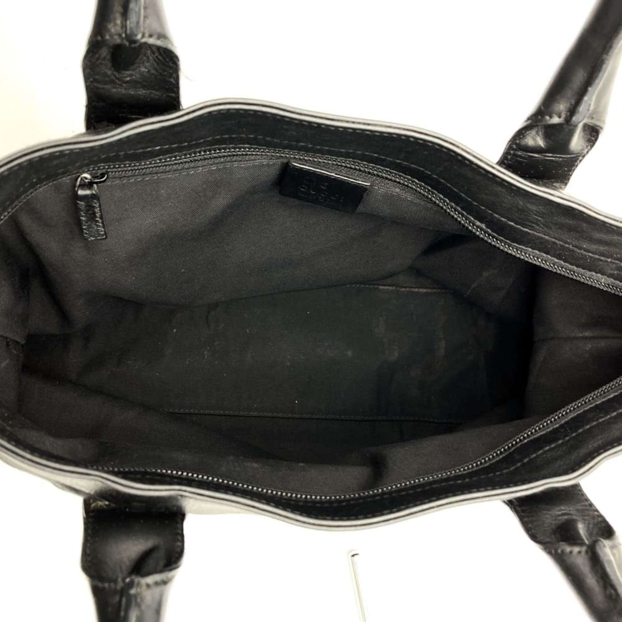 Gucci Tote Bag Handbag GG Pattern Black Nylon Leather 152284 GUCCI