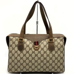 Gucci Old Handbag Brown Interlocking G Sherry Line GG Supreme Women's 4102079 GUCCI