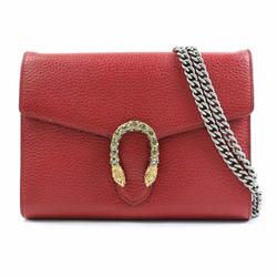 GUCCI Wallet Chain Dionysos Leather Dark Red Women's 401231 e58606a