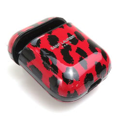 Saint Laurent SAINT LAURENT AirPods Case Leopard Plastic Red/Black Unisex e58620a