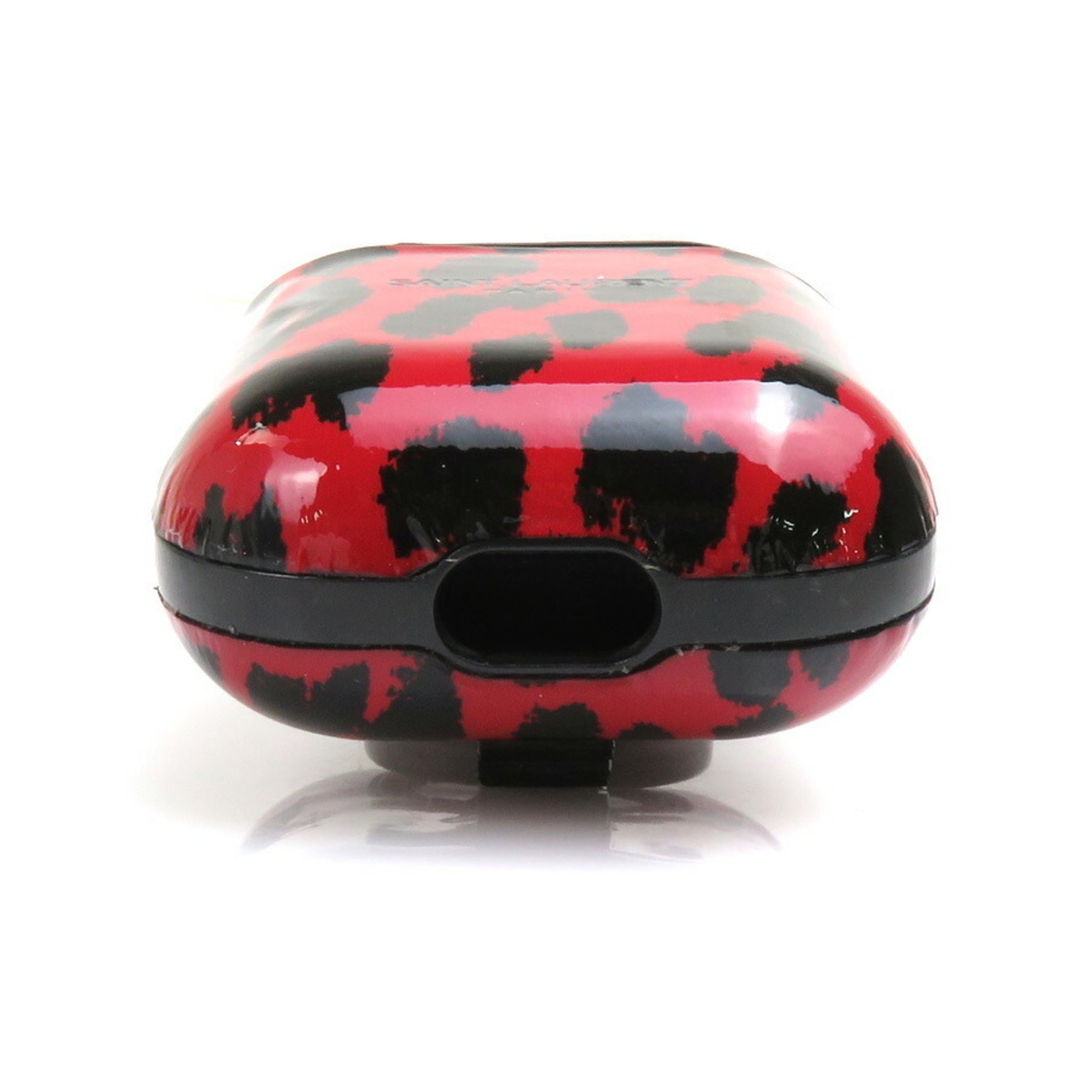 Saint Laurent SAINT LAURENT AirPods Case Leopard Plastic Red/Black Unisex e58620a