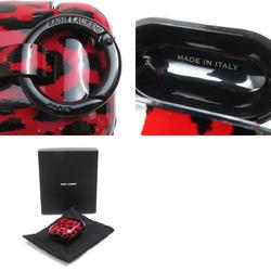 Saint Laurent SAINT LAURENT AirPods Case Leopard Plastic Red/Black Unisex e58620a