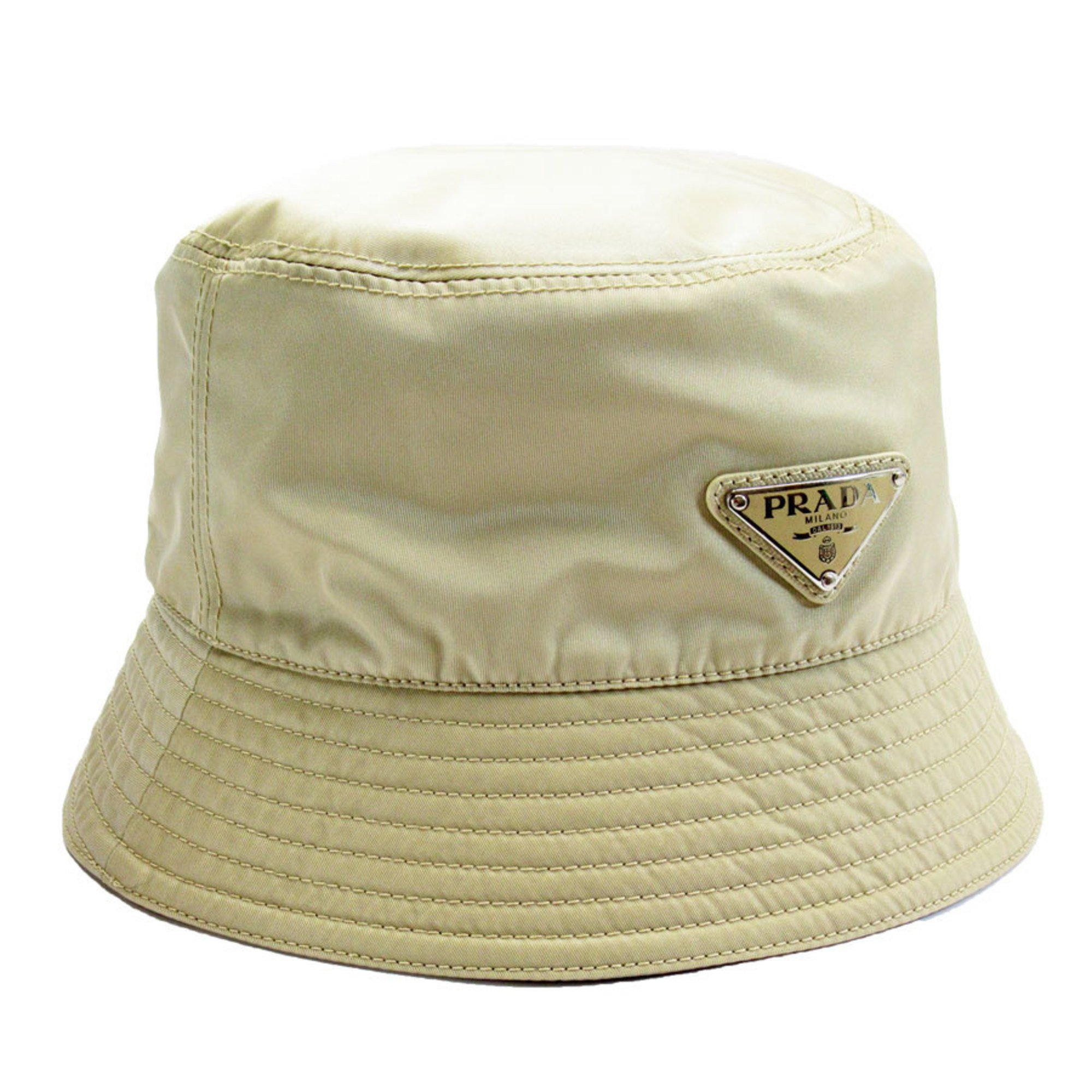 PRADA Hat Bucket Nylon Beige Silver Women's w0251i