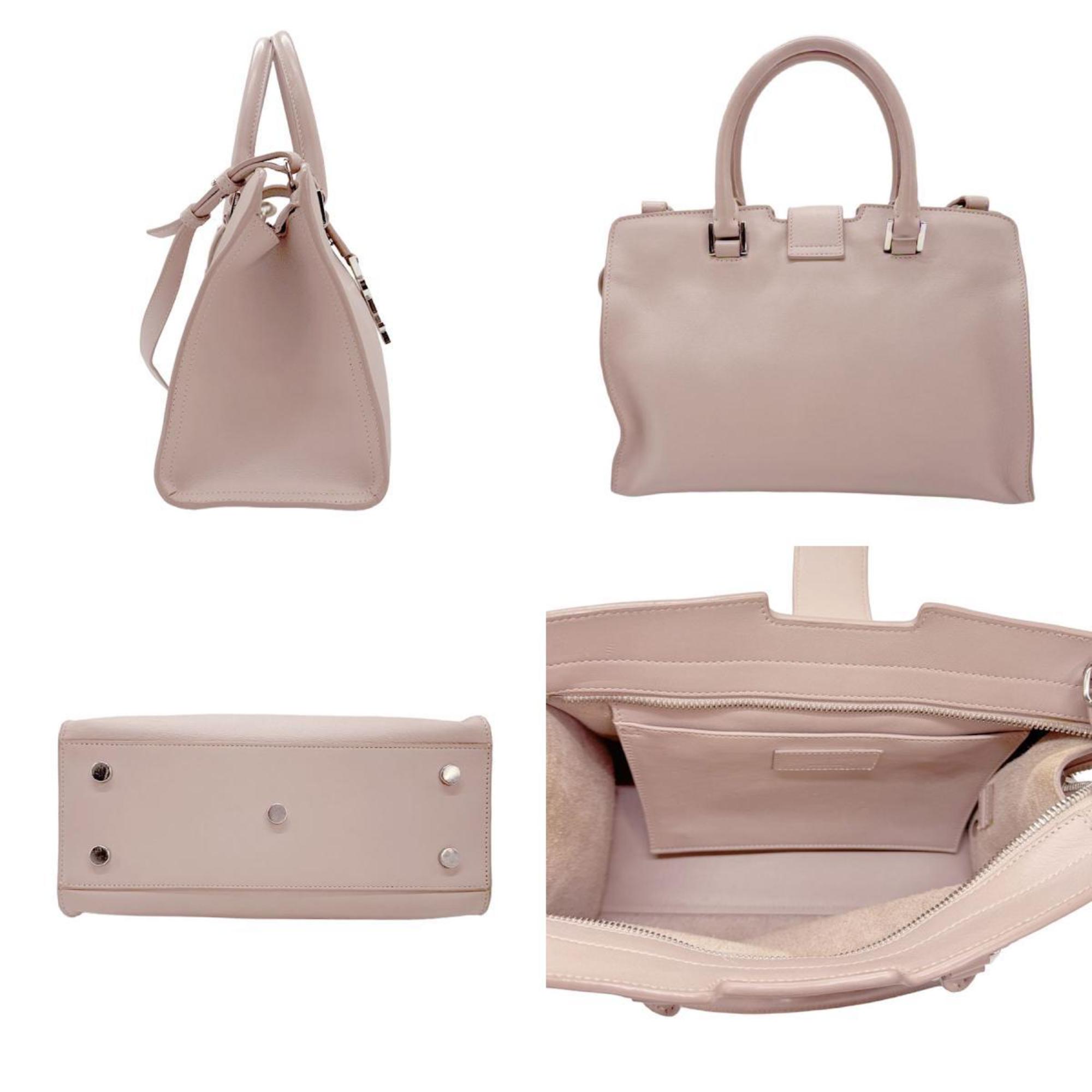 Saint Laurent SAINT LAURENT Handbag Shoulder Bag Baby Cabas Leather Light Pink Women's 424868 z0780