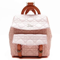 Christian Dior Backpack Cannage Leather Light Pink Silver Women's w0233a